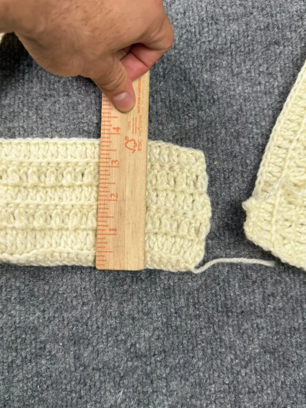 Handmade Off-White Crochet Scarf/Headband Wool Blend Cream Minimalist Accessory